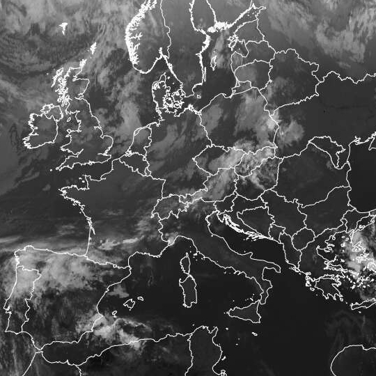 Bewölkung über Mitteleuropa am am 07.06.2023 um 02:45 Uhr MESZ